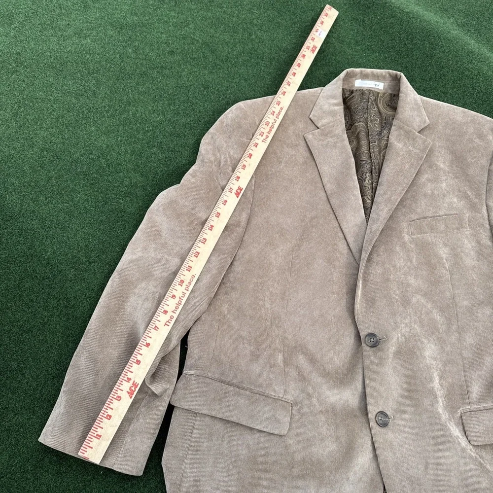 Vintage Ralph‎ Lauren Suede Blazer Taupe Beige Size 46 R Patch Pocket GUC